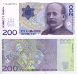 Банкнота в 200 крон, выпущенная в Норвегии в 1994 году и посвящённая К. Биркеланду