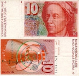 Швейцарские франки с изображением Л. Эйлера