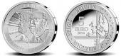 Бельгийская серебряная монета в 5 евро (Р. Браут и Ф. Энглер)