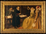 У. Гильберт демонстрирует королеве Елизавете опыты с магнитами. 1598. Ernest Board