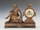 Часы конца 19 в. с изображением Д. Папина (Франция)