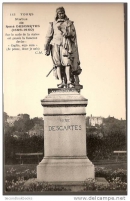 Статуя Р. Деарта в  Туре. Открытка