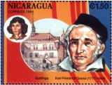 Марка Никарагуа с изображением К. Гаусса