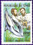 Марка, посвященная Пьеру и Жаку Кюри