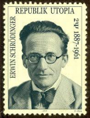 Марка с изображением Шредингера